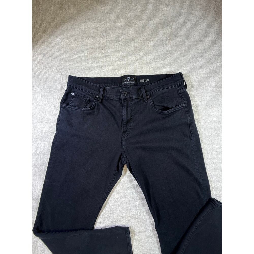 7 For All Mankind Men's Black 36 Austyn Luxe Performance Straight Leg Jeans Fit - Picture 11 of 11